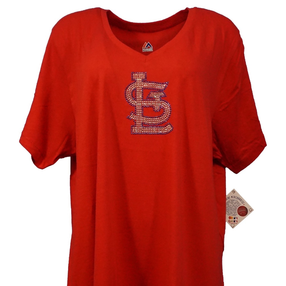St. Louis Cardinals MLB Women's Rhinestone Logo T
